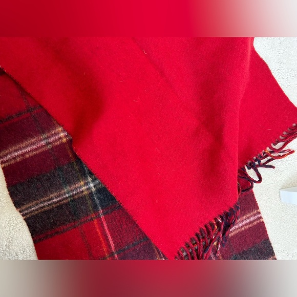 DAKS London Wool Cashmere Blend Scarf Vintage Plaid Red Holiday Christmas - Picture 4 of 6